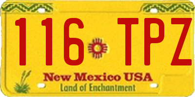 NM license plate 116TPZ