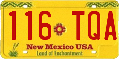 NM license plate 116TQA