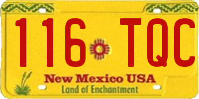 NM license plate 116TQC