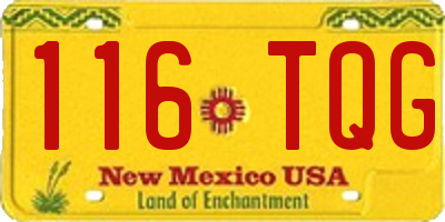 NM license plate 116TQG