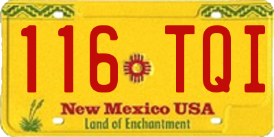 NM license plate 116TQI