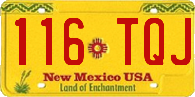 NM license plate 116TQJ