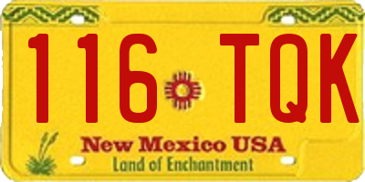 NM license plate 116TQK