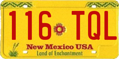 NM license plate 116TQL