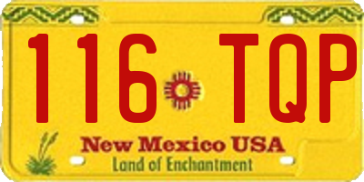 NM license plate 116TQP