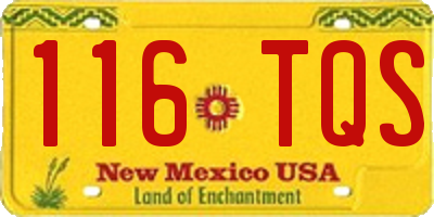 NM license plate 116TQS