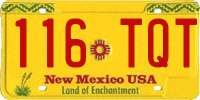 NM license plate 116TQT