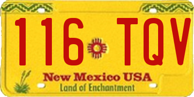 NM license plate 116TQV