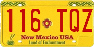 NM license plate 116TQZ