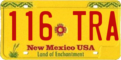 NM license plate 116TRA