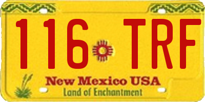 NM license plate 116TRF
