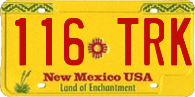 NM license plate 116TRK