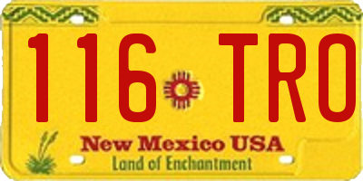 NM license plate 116TRO