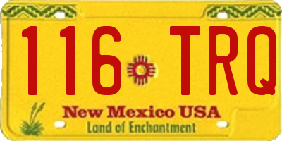 NM license plate 116TRQ