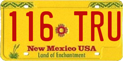 NM license plate 116TRU