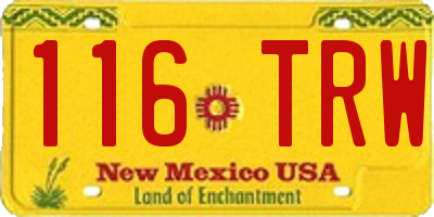 NM license plate 116TRW
