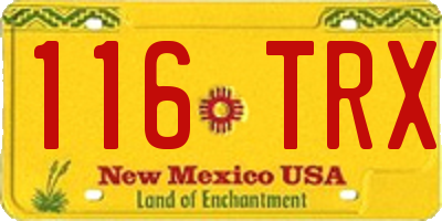 NM license plate 116TRX