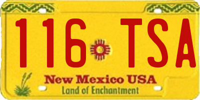 NM license plate 116TSA