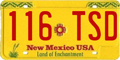 NM license plate 116TSD