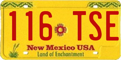 NM license plate 116TSE