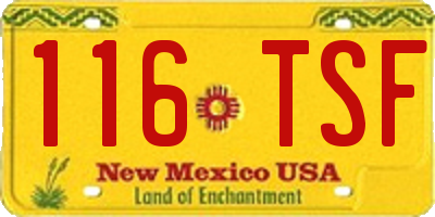 NM license plate 116TSF