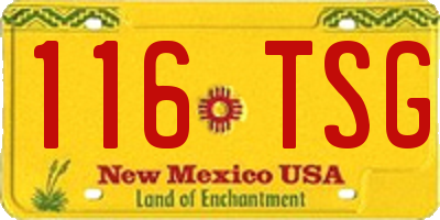 NM license plate 116TSG