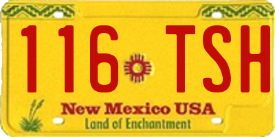 NM license plate 116TSH