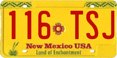NM license plate 116TSJ