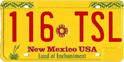 NM license plate 116TSL