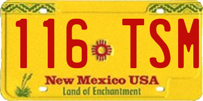 NM license plate 116TSM