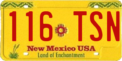 NM license plate 116TSN