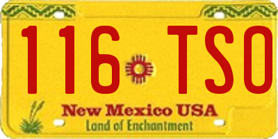NM license plate 116TSO