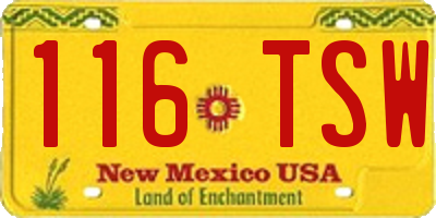 NM license plate 116TSW
