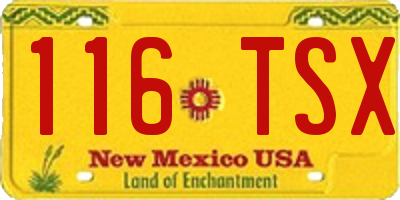 NM license plate 116TSX