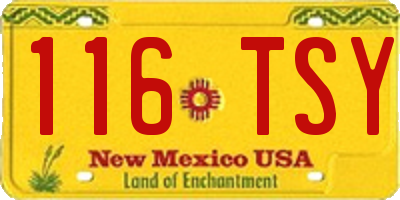 NM license plate 116TSY