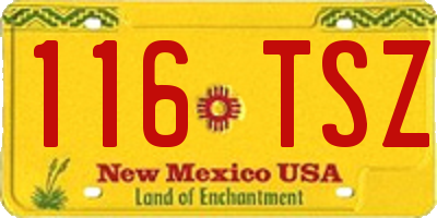 NM license plate 116TSZ