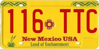 NM license plate 116TTC