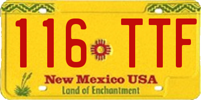 NM license plate 116TTF