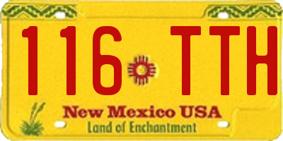 NM license plate 116TTH