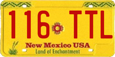 NM license plate 116TTL