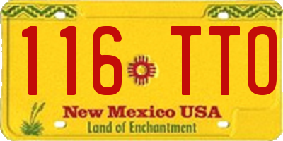 NM license plate 116TTO