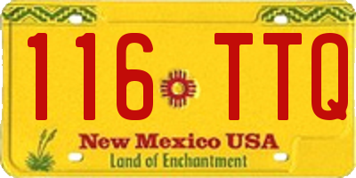 NM license plate 116TTQ