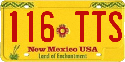 NM license plate 116TTS
