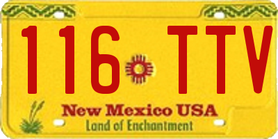 NM license plate 116TTV