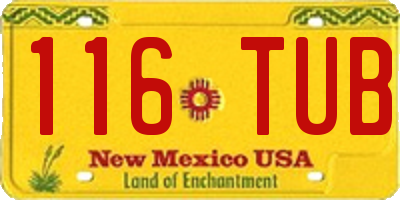 NM license plate 116TUB