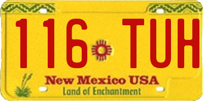 NM license plate 116TUH