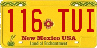 NM license plate 116TUI