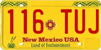 NM license plate 116TUJ