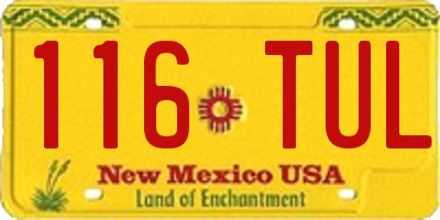 NM license plate 116TUL