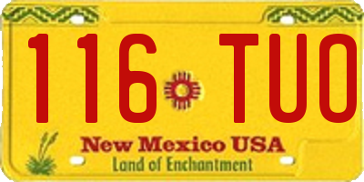 NM license plate 116TUO